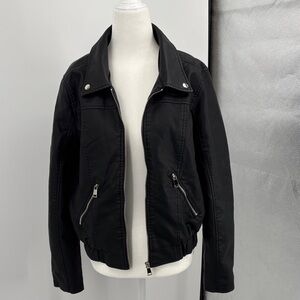 Snobbish Black Soft Faux Leather Jacket, Size Large